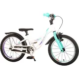 Volare Glamour Kinderfahrrad 16 Zoll Mädchen Jungen 4 - 6 Jahre 104 - 110 cm Kinder Fahrrad - Weiß, Grün Kleinkind