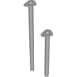 DIY Element Teleskop Fuss silberfarb.600 900mm rd.50mm