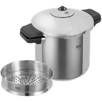 Kuhn Rikon DUROMATIC® INOX Seitengriffmodell Set 5.0L/22 cm + Dämpfeinsatz, Schnellkochtopf, Dampfkochtopf