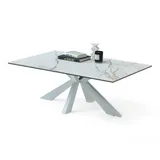 Stolkom Couchtisch in Marmor Optik, Weiß - Moderner Sofatisch mit Keramikplatte und Metallgestell - 110 x 40 x 70 cm", (B/H/T)