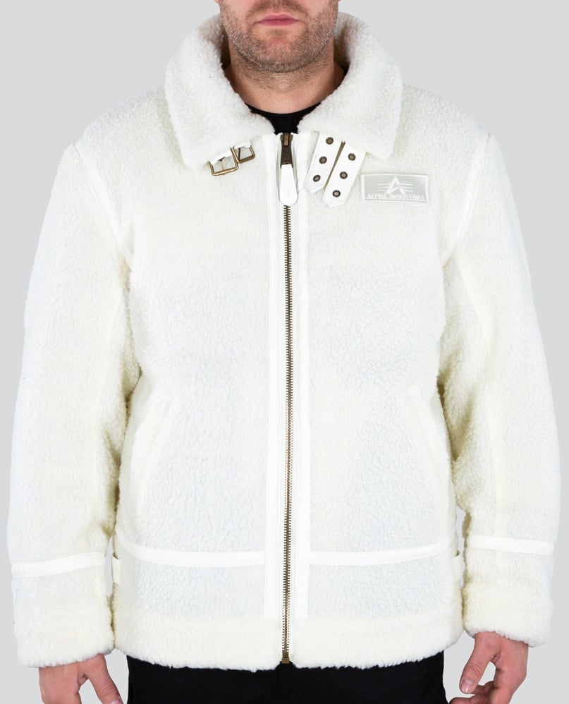 Alpha Industries B3 Teddy Jasje, wit, L Voorman