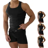 Normani Herren-Unterhemd Feinripp schwarz 4XL