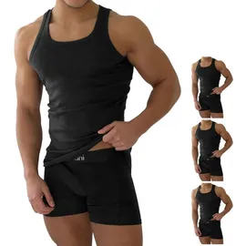 Normani Herren-Unterhemd Feinripp schwarz 4XL