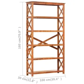 vidaXL Bücherregal 100 x 30 x 180 cm Braun