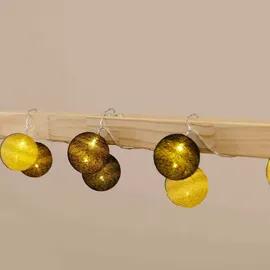 Idimex Lichterkette Amici Baumwollkugeln 3 m Grau