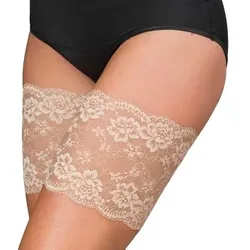Trofe Thigh Lace Strumpfhosen Beige Polyamid Large Damen