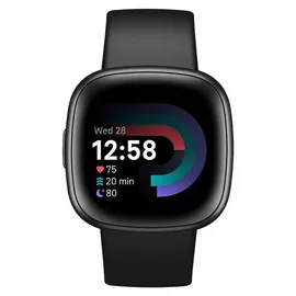 Fitbit Versa 4 aluminium graphit schwarz/schwarz inkl. Zusatzband blau