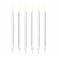 Partydeco Geburtstagskerze 14 cm 12 St. Weiß