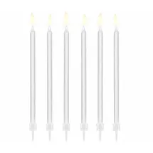 Partydeco Geburtstagskerze 14 cm 12 St. Weiß