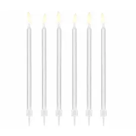 Partydeco Geburtstagskerze 14 cm 12 St. Weiß