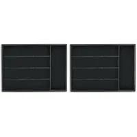 Relaxdays Besteckkasten 5 Fächer HBT: 4,5 x 34 x 25 cm Bambus schwarz