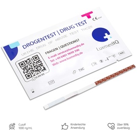 LuxmedIQ Drogenschnelltest für Cannabis THC Urin Drogentest Haschisch Marihuana Cutoff 20 ng/mL 10 St