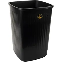 WeTec ESD-Papierkorb mit ESD-Logo, eckig