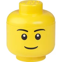 LEGO Aufbewahrungskopf Klein, Gelb, Junge