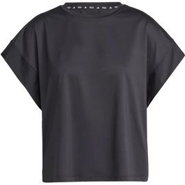 adidas Women's Studio Tee T-Shirt, Black/Grey Six, XXS