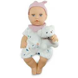 Moni Kinderpuppe Bear und Baby 30 cm Kuscheltier, Schnuller, beweglicher Körper rosa