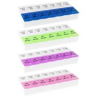 WELLGRO WELLGRO Tablettenbox 7 Tage 2 Fächer – Pillenbox & Medikamentenbox große Fächer, große Pillendose als Tabletten Organizer für Zuhaus...