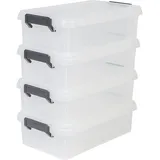 Iris Ohyama Iris Ohyama, 4er-Set, Aufbewahrungsboxen, 4 L, mit Clips, stapelbar, Garage - Multi Box MBX-4 - Transparent