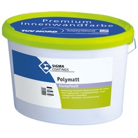 SIGMA Polymatt 12,5L weiss, Hochwertige, doppeldeckende Kunststoffdispersionsfarbe für innen lösemittel- und weichmacherfrei, emissionsarm und schadstoffgeprüft