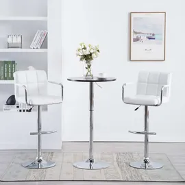 vidaXL Barhocker 2 Stk. höhenverstellbar Weiß