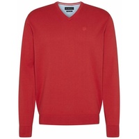 BUGATTI V-Ausschnitt-Pullover, rot,