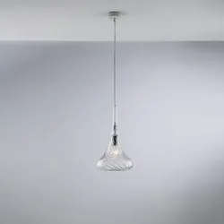 Nemesi - Eisenaufhängung mit transparentem Pyrexglas 1 Licht 142 - Ø20 - BL280-S1-TR