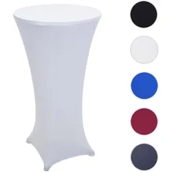 Set Stehtisch + Stehtischhusse HWC-J30, Bistrotisch Tischhusse, klappbar h√∂henverstellbar √ò 60cm ~ Husse weiss