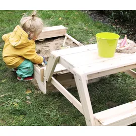 Small Foot Company Sandkasten mit Sitzgruppe und Matschtisch beige
