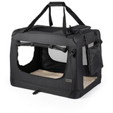 LIONTO Hundetransportbox aus Textil, 70x52x50 cm, schwarz & Schwarz