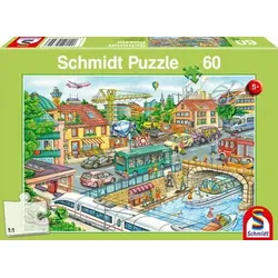 SCHMIDT SPIELE 56309 Kinderpuzzle 60 Teile Fahrzeuge und Verkehr