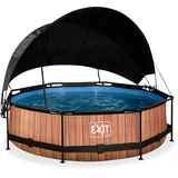 EXIT TOYS Wood Pool 300 x 76 cm inkl. Filterpumpe + Sonnensegel