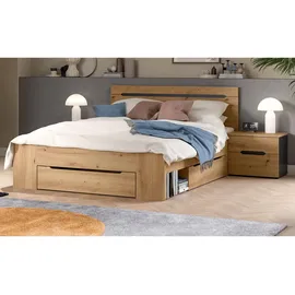inn.furn Schlafzimmer Set Doppelbett 2x Nachttisch), 3x Bettschubkasten 140 x 200 Cooper,