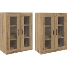 vidaXL Wandmontierte Schränke 2 pcs Artisan-Eiche 69,5 x 34 x 90 cm