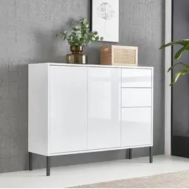 BMG Möbel Kommode Mailand 10 105,5 x 86 x 33 cm Weiß