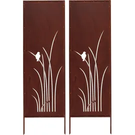 kapaga Sichtschutz Metall 160 x 50 cm Edelrost 4 St.