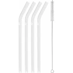 Sorrento Strohhalm transparent mit Reinigungsfunktion 4 St.