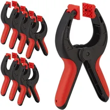Relaxdays Einhandzwinge Kunststoff 7 cm rot/schwarz