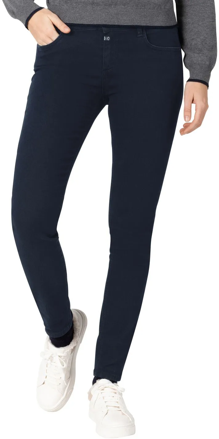 TIMEZONE Damen Jeans TIGHT ALEENATZTZ Tight Fit Blau Wash 3597 Normaler Bund Reißverschluss W 32 L 28