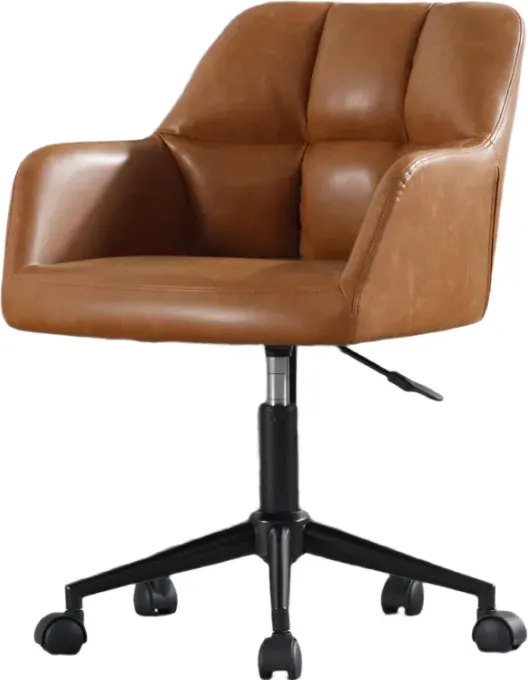 chairus Bürodrehstuhl Samt Heimarbeit Schreibtischstuhl 360° drehbar mit höhenverstellbarer Sitzfläche (Braun)