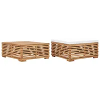 vidaXL Gartentisch und Fußhocker Set Loungesofa braun