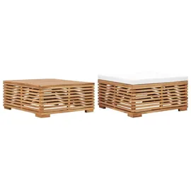 vidaXL Gartentisch und Fußhocker Set Loungesofa braun