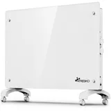 TRESKO - Elektroheizung Weiß 2000W Glaskonvektor Konvektor Wand Heizung Glas Heizkörper Bad