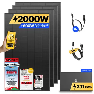 onPower: 2000 Watt Balkonkraftwerk - ohne Halterung / 2.11 kWh / 3m