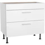 OPTIFIT Unterschrank mit 2 Auszügen Bengt932 90 cm x 87 cm x 58,4 cm Weiß