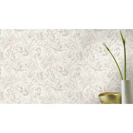 Rasch Textil Papiertapete mit Blättern 10 m x 0,53 m 0,53 kg beige 286069