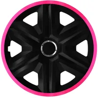 Luckyberg Radkappen 16 Zoll Fast Lux | Radzierblenden 4er-Set für die meisten Automarken und Stahlfelgen, Zierkappen in vielen Farben. Felgenabdeckung für Autofelgen. (16" - ROSA)