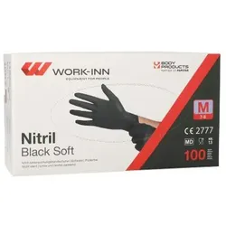 1000 `WORK-INN/PS` Handschuhe, Nitril puderfrei `Black Soft` schwarz Größe M