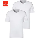 s.Oliver T-Shirt S.OLIVER, Herren, Gr. XXL, weiß, Jersey, Obermaterial: 95% Baumwolle, 5% Elasthan, unifarben, Basic, bequem normal, Rundhals, abgesteppte Kante, Shirts T-Shirt, klassisches Unterziehshirt