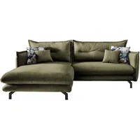 Livetastic Ecksofa, Grün, Textil, 4-Sitzer, Füllung: Schaumstoff, L-Form, 255x180 cm, Made in Europe, Rücken echt, Armteil links, rechts, Wohnzimmer, Sofas & Couches, Wohnlandschaften, Ecksofas
