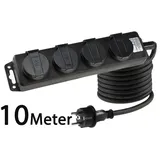 ChiliTec Steckdosenleiste 24005, mit 10m Kabel, 4-fach in schwarz